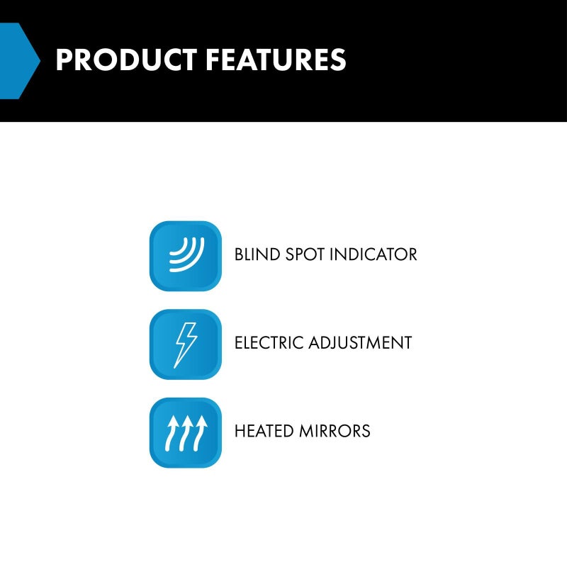 TRQ Driver Side Mirror Assembly Power Heated Blind Spot Foldaway Paint to Match Compatible with 2013-2017 Toyota Sienna - Image 2